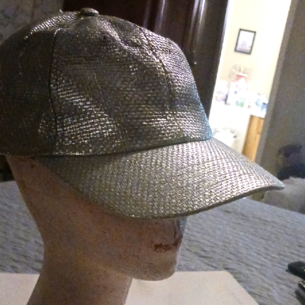 Silver Textured Baseball Cap